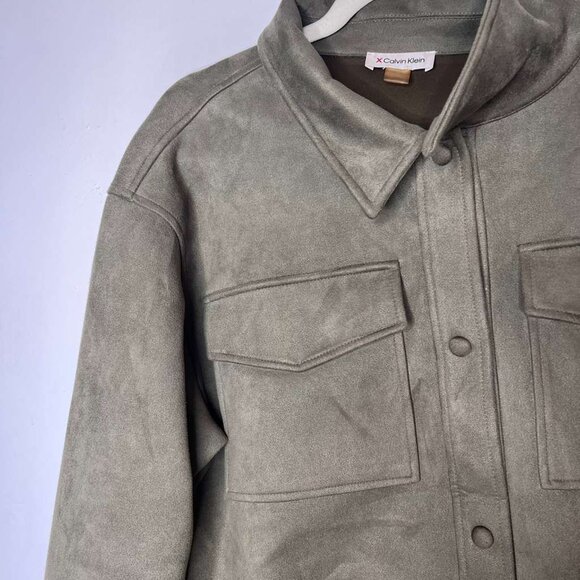 Calvin Klein Long Sleeve Overshirt Jacket – Women’s XL – Dark Olive - Picture 6 of 6